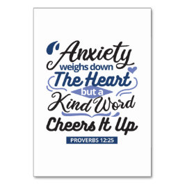 Proverbs 12:25 Bible Verse – Kind Word Art テーブルナンバー