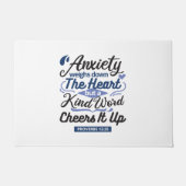 Proverbs 12:25 Bible Verse – Kind Word Art ドアマット (正面)