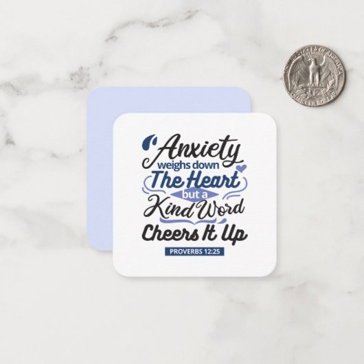 Proverbs 12:25 Bible Verse – Kind Word Art ノートカード (正面/裏面インサイチュ)