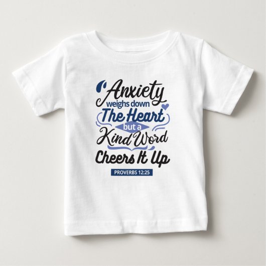Proverbs 12:25 Bible Verse – Kind Word Art ベビーTシャツ (正面)