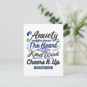 Proverbs 12:25 Bible Verse – Kind Word Art ポストカード (スタンド正面)