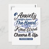 Proverbs 12:25 Bible Verse – Kind Word Art ポストカード (正面/裏面)
