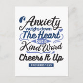 Proverbs 12:25 Bible Verse – Kind Word Art ポストカード (正面)