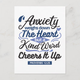 Proverbs 12:25 Bible Verse – Kind Word Art ポストカード