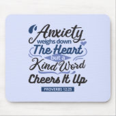 Proverbs 12:25 Bible Verse – Kind Word Art マウスパッド (正面)