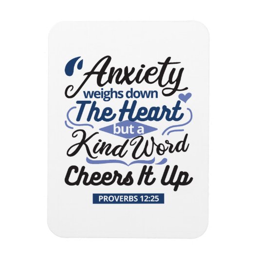 Proverbs 12:25 Bible Verse – Kind Word Art マグネット (縦)