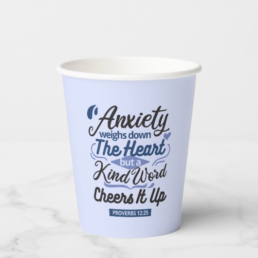Proverbs 12:25 Bible Verse – Kind Word Art 紙コップ (裏面)