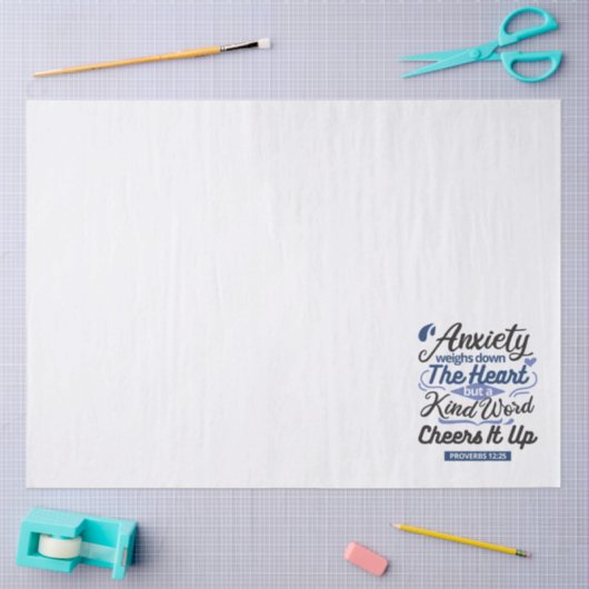 Proverbs 12:25 Bible Verse – Kind Word Art 薄葉紙 (クラフト)