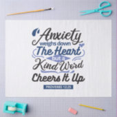 Proverbs 12:25 Bible Verse – Kind Word Art 薄葉紙 (クラフト)