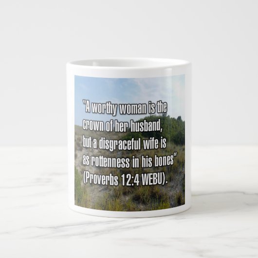 Proverbs 12:4 WEBU Mug ジャンボコーヒーマグカップ (正面)