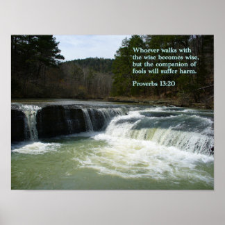 Proverbs 13-20 Waterfall ポスター