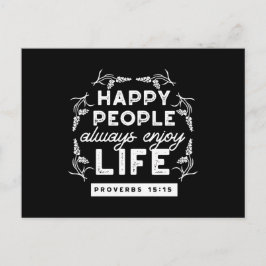 Proverbs 15:15のキリスト教の励ましの引用句 シーズンポストカード