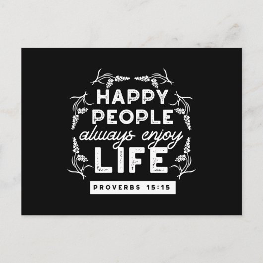 Proverbs 15:15のキリスト教の励ましの引用句 シーズンポストカード (正面)
