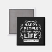 Proverbs 15:15のキリスト教の励ましの引用句 マグネット (正面/裏面)