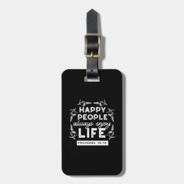 Proverbs 15:15のキリスト教の励ましの引用句 ラゲッジタグ