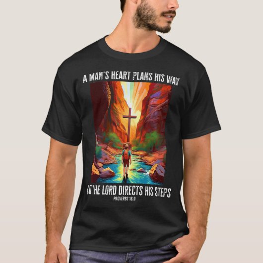 Proverbs 169 Bible Verse Hiking The Narrows Christ Tシャツ (正面)