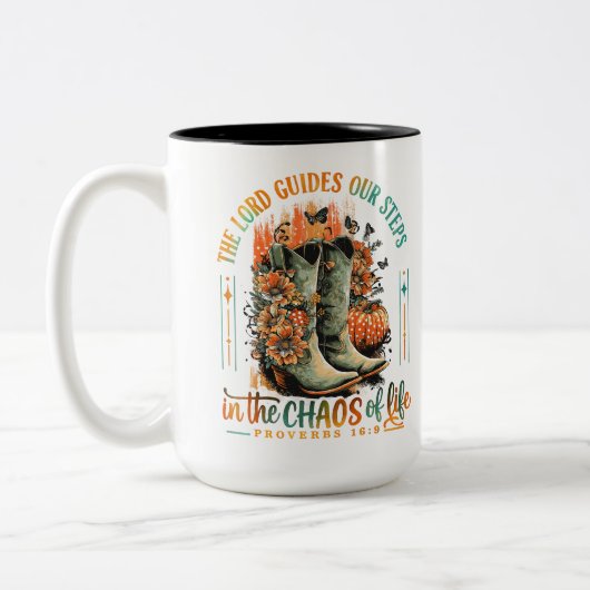 Proverbs 16:9  ツートーンマグカップ (左)