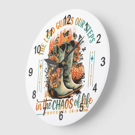 Proverbs 16:9  ラージ壁時計 (傾斜)