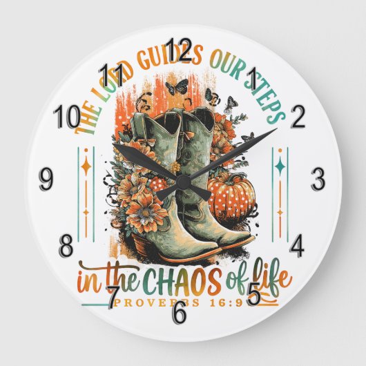 Proverbs 16:9  ラージ壁時計 (正面)