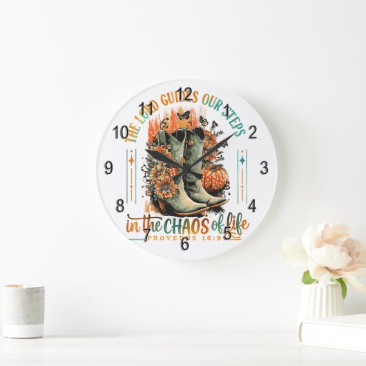 Proverbs 16:9  ラージ壁時計 (ホーム)