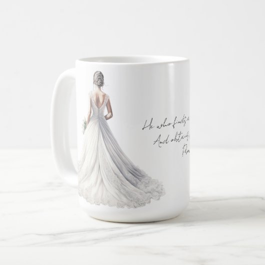 Proverbs 18:22 Wedding Coffee Mug コーヒーマグカップ (正面左)