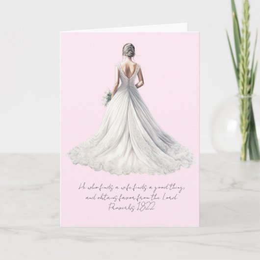 Proverbs 18:22 Wedding Greeting Card カード (正面)