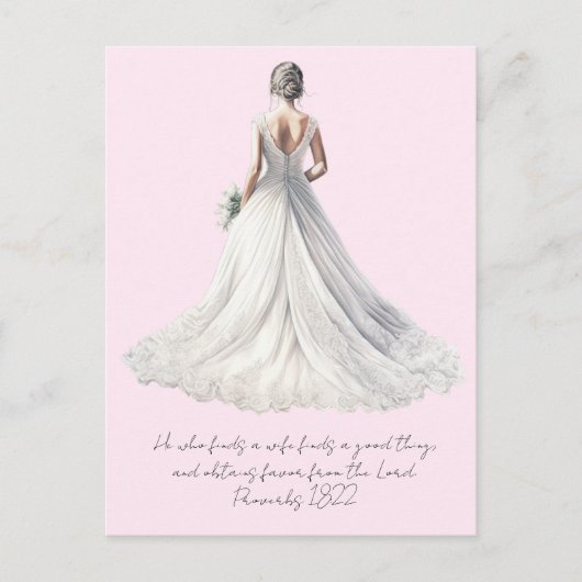 Proverbs 18:22 Wedding Greeting Card ポストカード (正面)