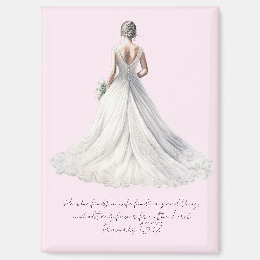 Proverbs 18:22 Wedding Greeting Card マグネット (正面)