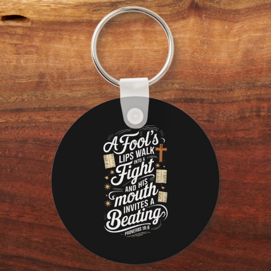 Proverbs 18 6 _ Bible Verse  キーホルダー (正面)