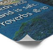 Proverbs 18 Strong Tower2 KJV 聖書の詩  ポスター (角)