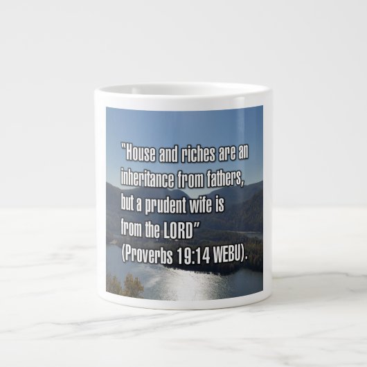 Proverbs 19:14 WEBU Mug ジャンボコーヒーマグカップ (正面)
