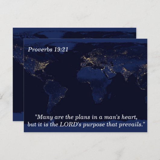 Proverbs 19 21計画聖なる書物、 経典メモリカード ポストカード (正面/裏面)