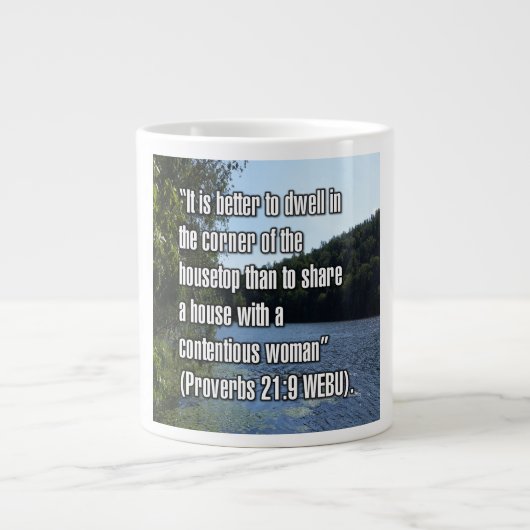 Proverbs 21:9 WEBU Mug ジャンボコーヒーマグカップ (正面)