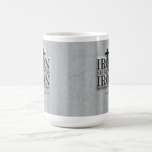 Proverbs 27:17 Iron Sharpens Iron Mug, Gift Cup コーヒーマグカップ (中央)