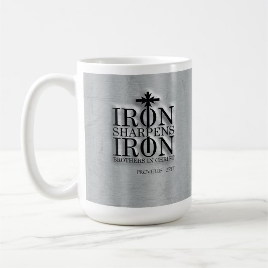 Proverbs 27:17 Iron Sharpens Iron Mug, Gift Cup コーヒーマグカップ (左)