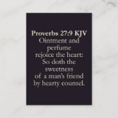 Proverbs 27:9 KJV Cards - 助言の精神 名刺 (裏面)