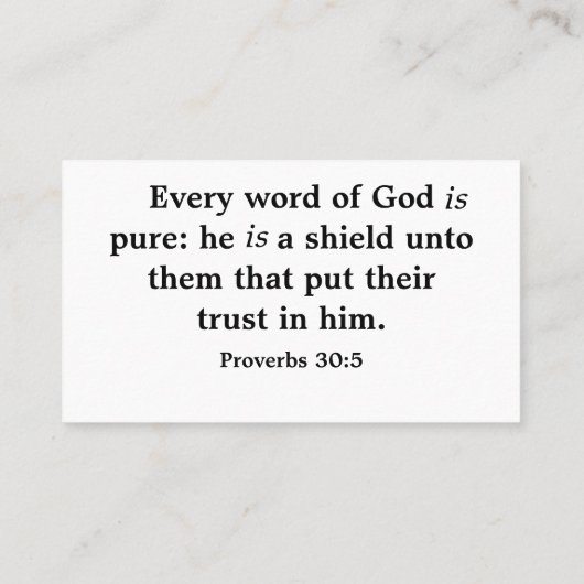 Proverbs 30:5 名刺 (裏面)