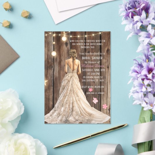 Proverbs 31:10 Bridal Shower Invitation アクリル招待状 (インサイチュ (ウェディング))