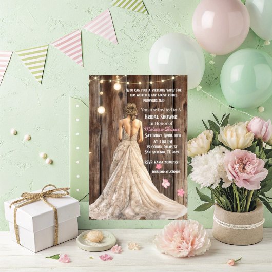 Proverbs 31:10 Bridal Shower Invitation 招待状