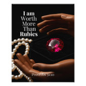 Proverbs 31:10 "Worth Far More Than Rubies" Canvas フォトプリント (正面)