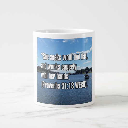 Proverbs 31:13 WEBU Mug ジャンボコーヒーマグカップ (正面)