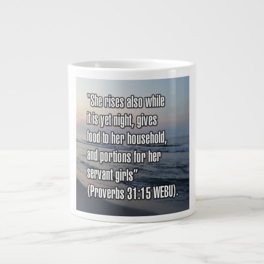 Proverbs 31:15 WEBU Mug ジャンボコーヒーマグカップ (正面)