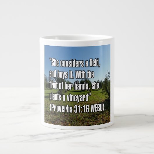 Proverbs 31:16 WEBU Mug ジャンボコーヒーマグカップ (正面)