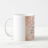 Proverbs 31:25 強さと尊厳のクリスチャングッズ コーヒーマグカップ (左)