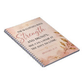 Proverbs 31:25 強さと尊厳 励ましの言葉 ノートブック (右側)