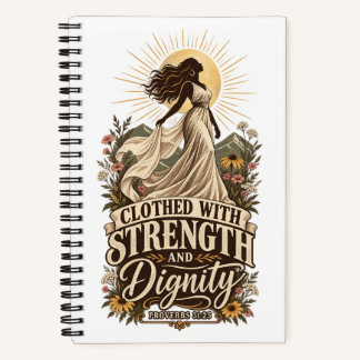 PROVERBS 31:25 強さに満ち溢れたノート ノートブック