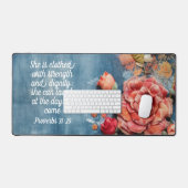 Proverbs 31:25 机用マット 励ましの聖書の言葉 デスクマット (キーボード&マウス)