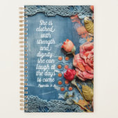Proverbs 31:25 計画的な聖書の励ましの言葉 プランナー手帳 (正面)