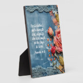 Proverbs 31:25 飾り板 励ましの聖書の言葉 フォトプラーク (側面)