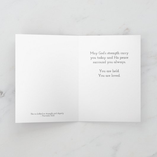 Proverbs 31:25 Faith-Based Women's Encouragement カード (内部)